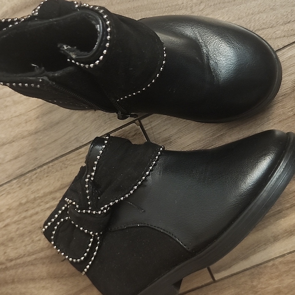 🔥3/$24. ZARA Baby Black Boots, Faux Leather